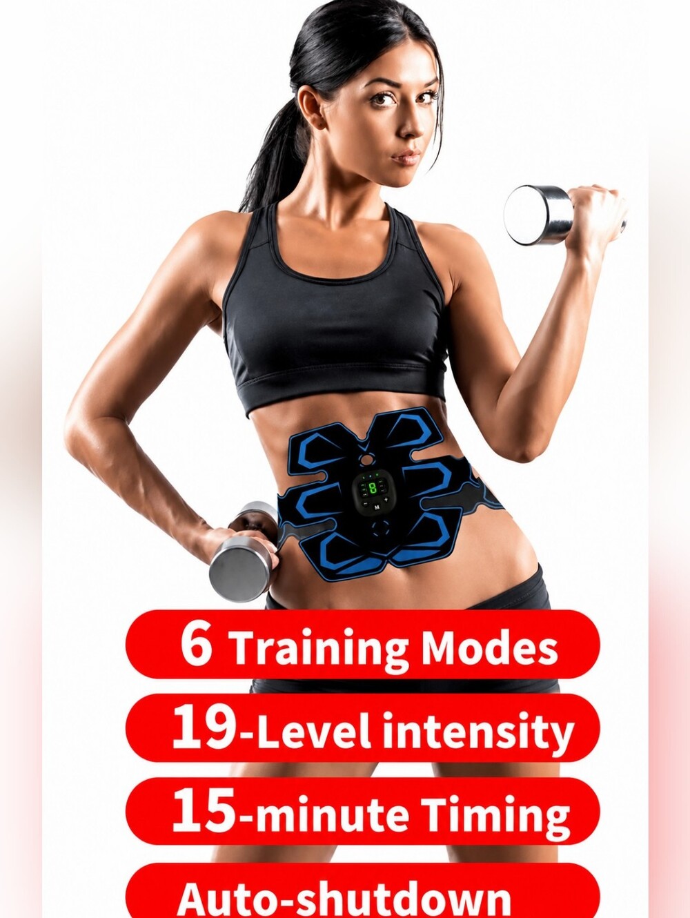 Electric Muscle Stimulator Pads - Black & Blue EMS Kit - NIB - Picture 3 of 6